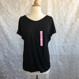 TANGERINE twist front BLACK tee top NWT